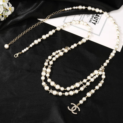 CHANEL 25S CHAIN BELT IN WHITE PEARL 612712