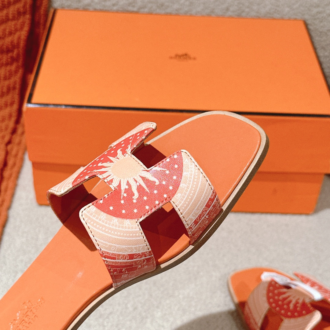 HM 3D Oran Sandals Orange Calfskin 243962