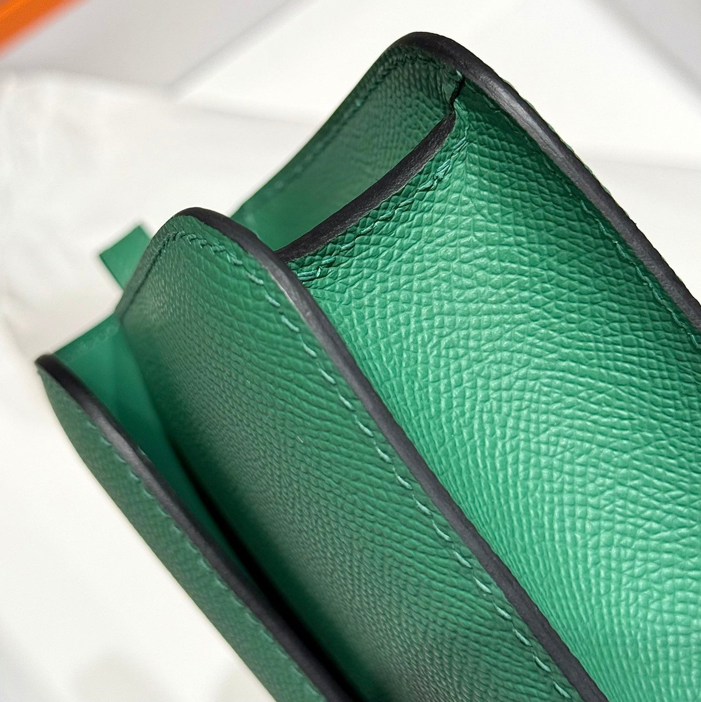 HM Constance Elan 24cm Bag Dark Green Epsom Leather Silver Hardware