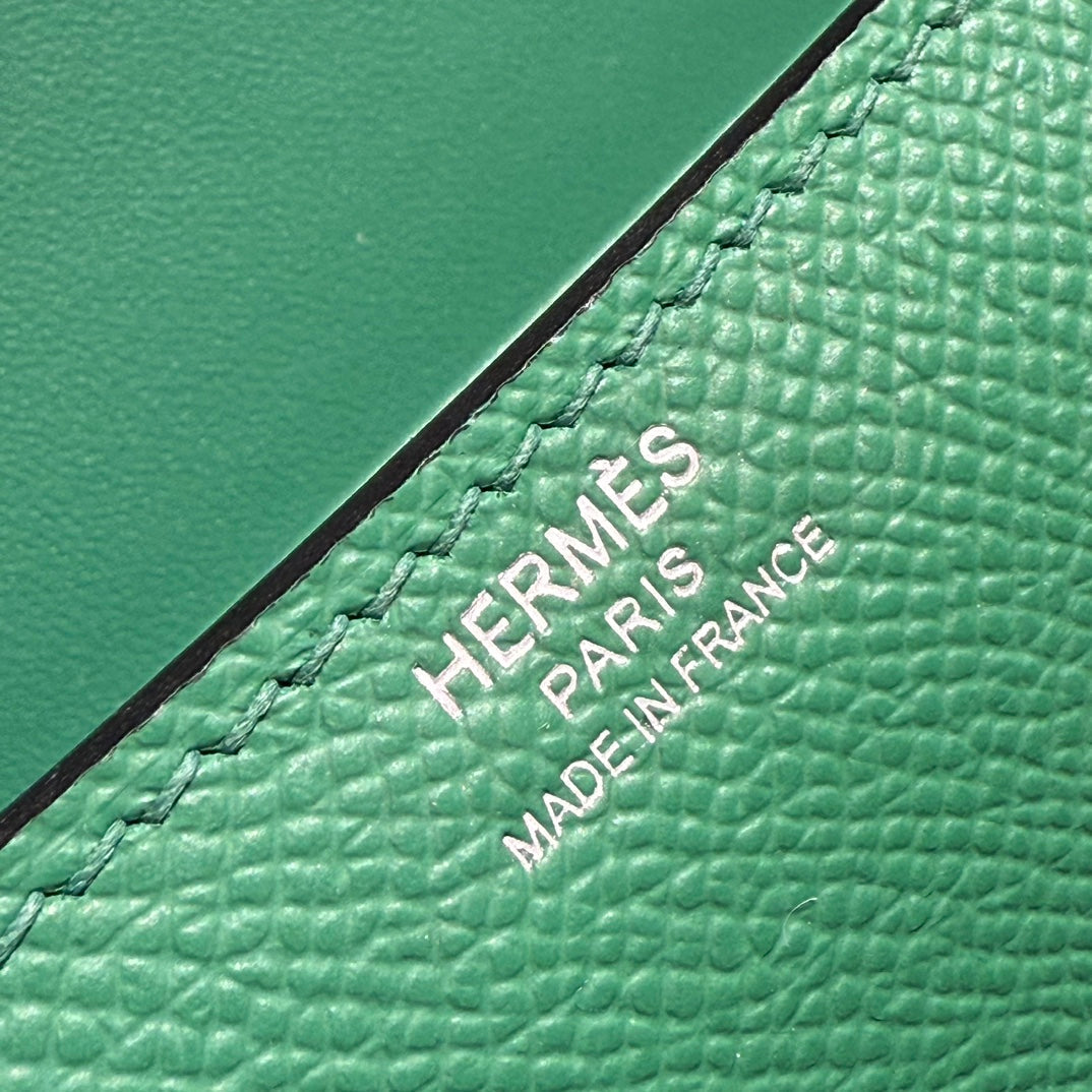 HM Constance Elan 24cm Bag Dark Green Epsom Leather Silver Hardware