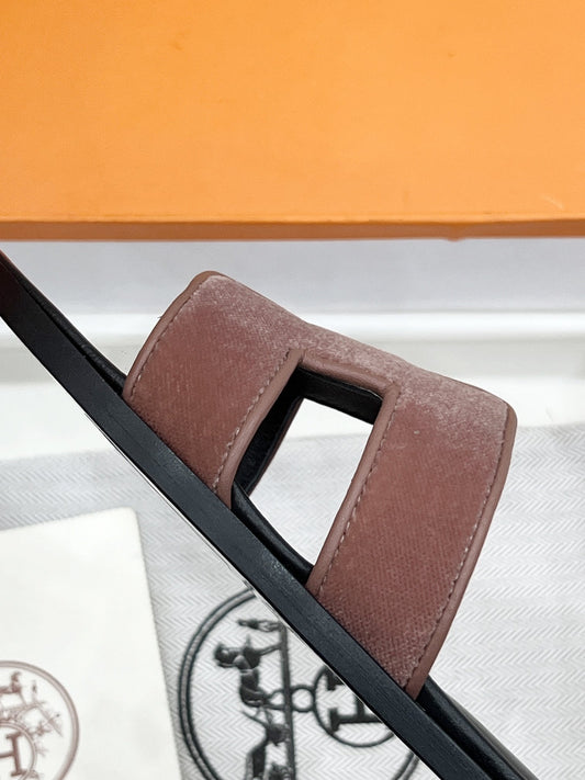 0ran sandal sienna velvet goatskin