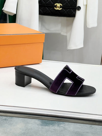 0ran 45 sandal purple velvet goatskin
