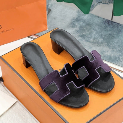 0ran 45 sandal purple velvet goatskin