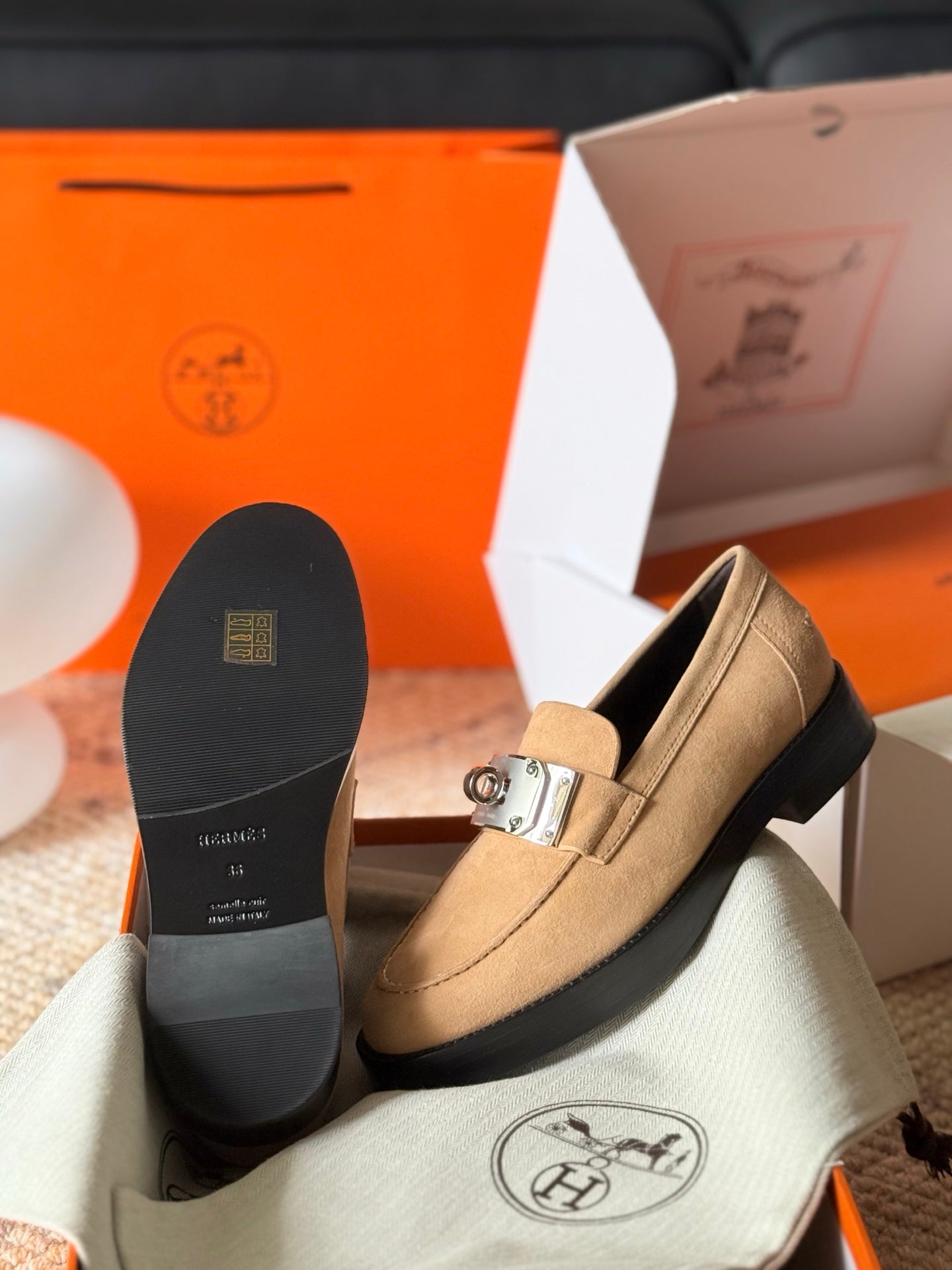 HM Hot Loafer Beige Suede 531375