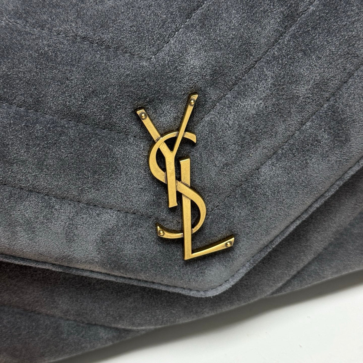 YSL Loulou Bag 29cm Grey Suede 285665