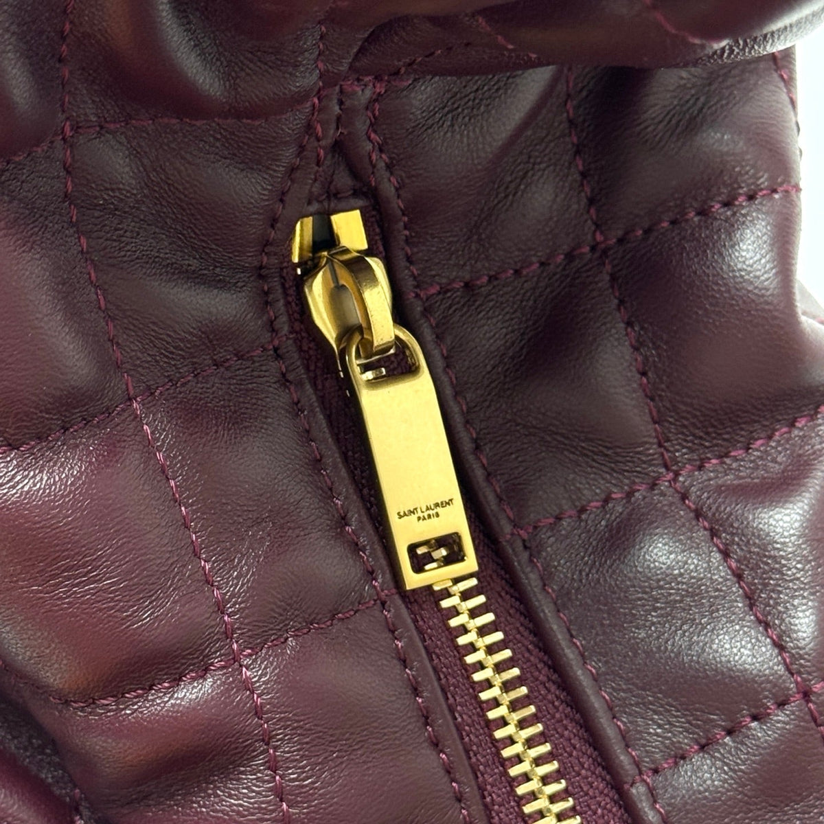 YSL Icarino Large Shoulder Bag Burgundy Quited Leather 286007