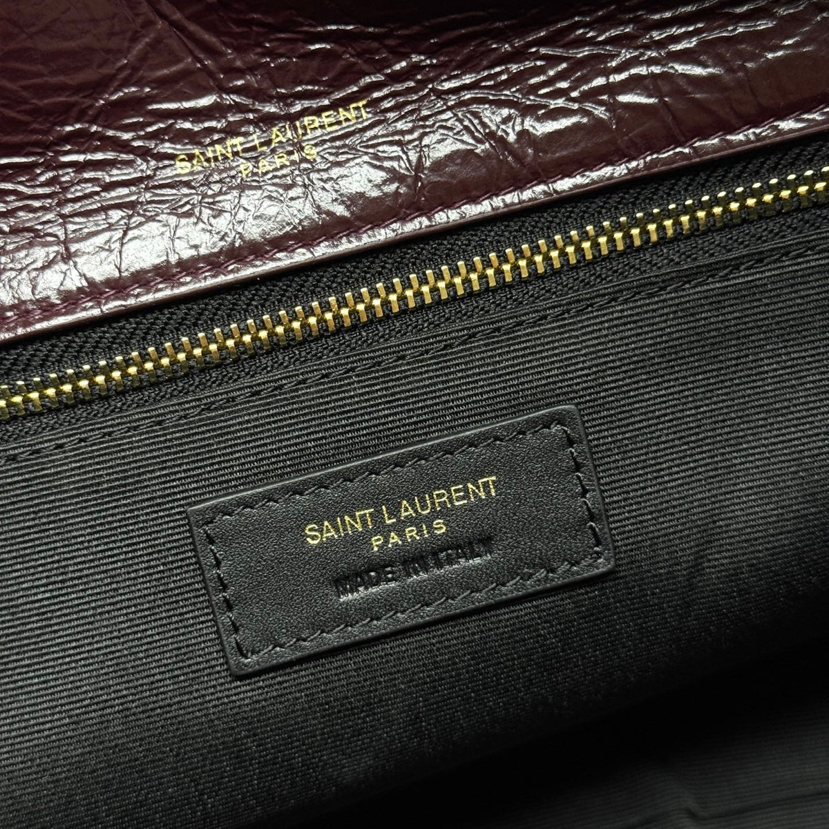 Niki Baby Shoulder Bag 28cm Burgundy Glossy Leather 285484