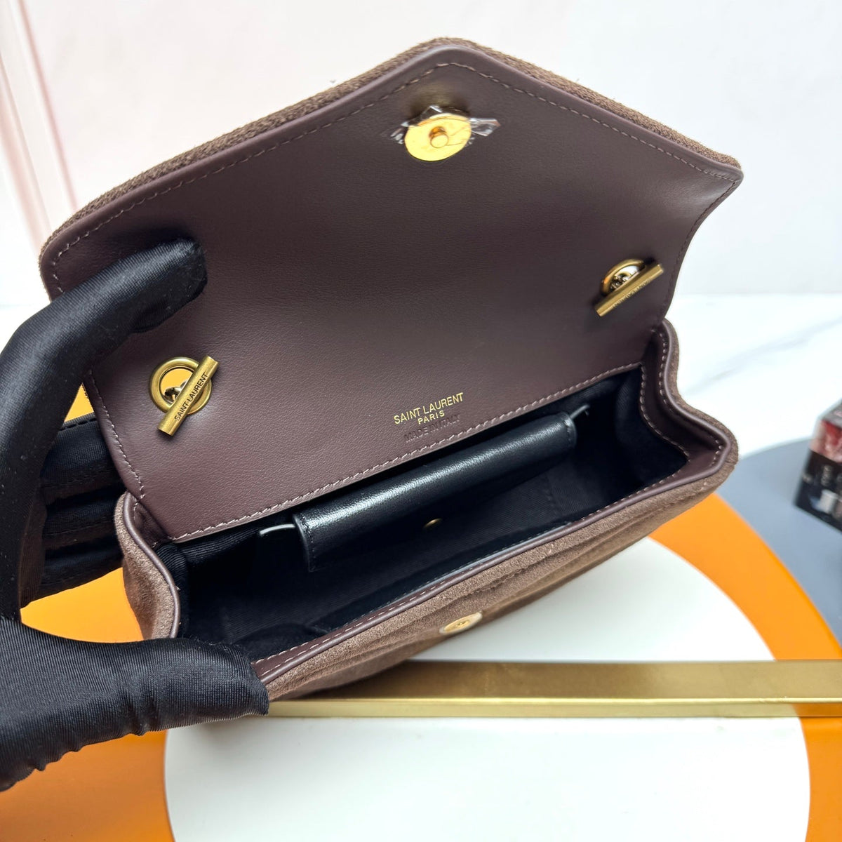 YSL Loulou Mini Bag 20cm Coffee Suede 285677