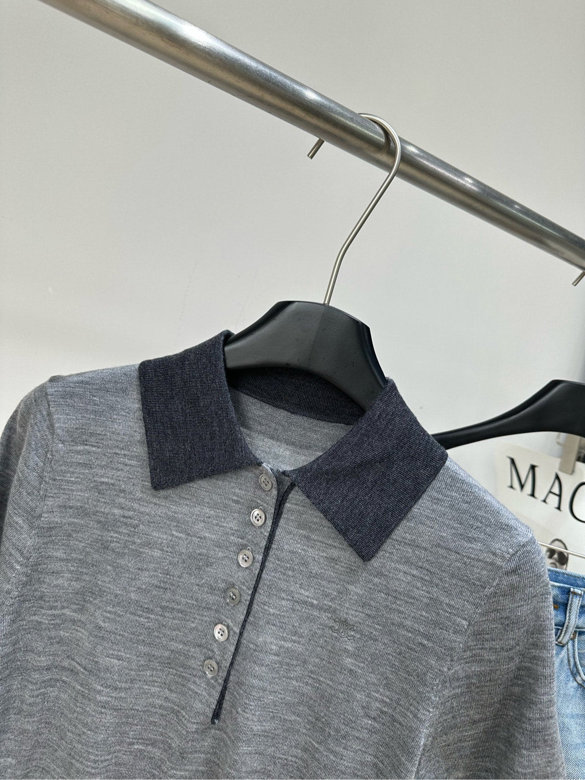 Celine 26s Knit Short-Sleeve T-Shirt Grey Cashmere417390
