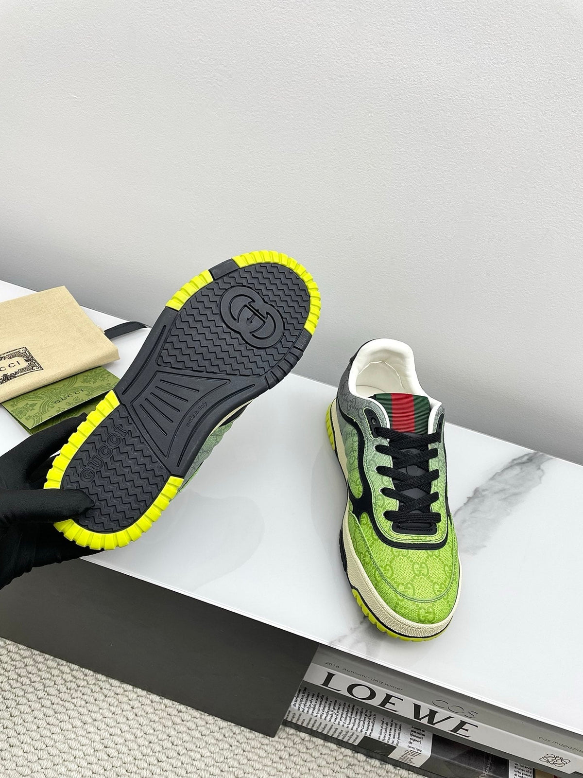 GG Women's Re-Web Trainers Neon Canvas 611288