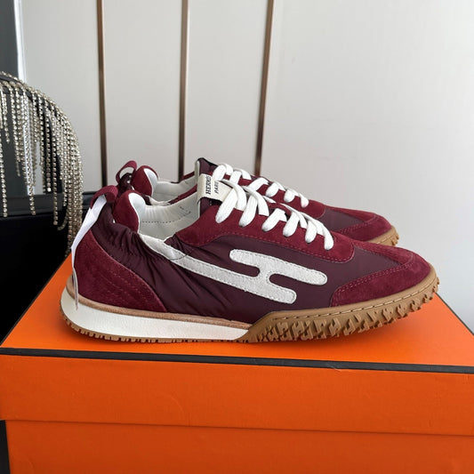 HM Jet Sneaker Burgundy White Suede 739995