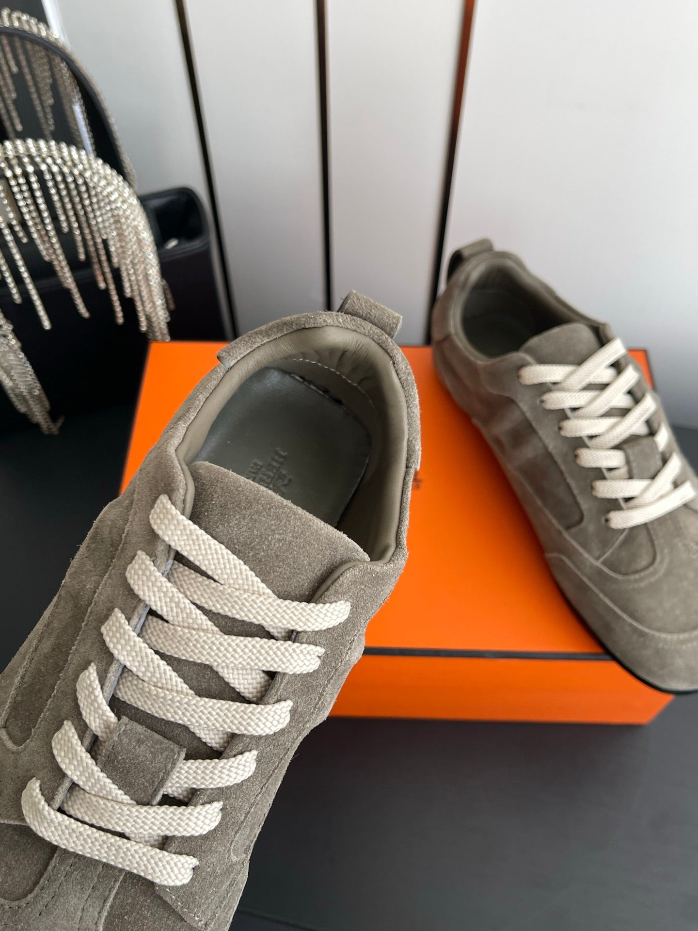 HM May Derby Shoes Taupe Suede 739998