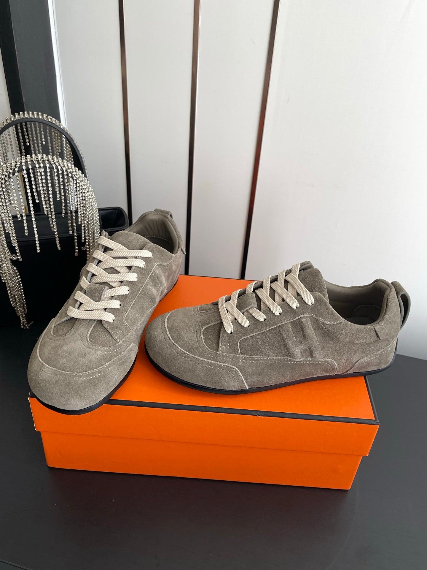 HM May Derby Shoes Taupe Suede 739998