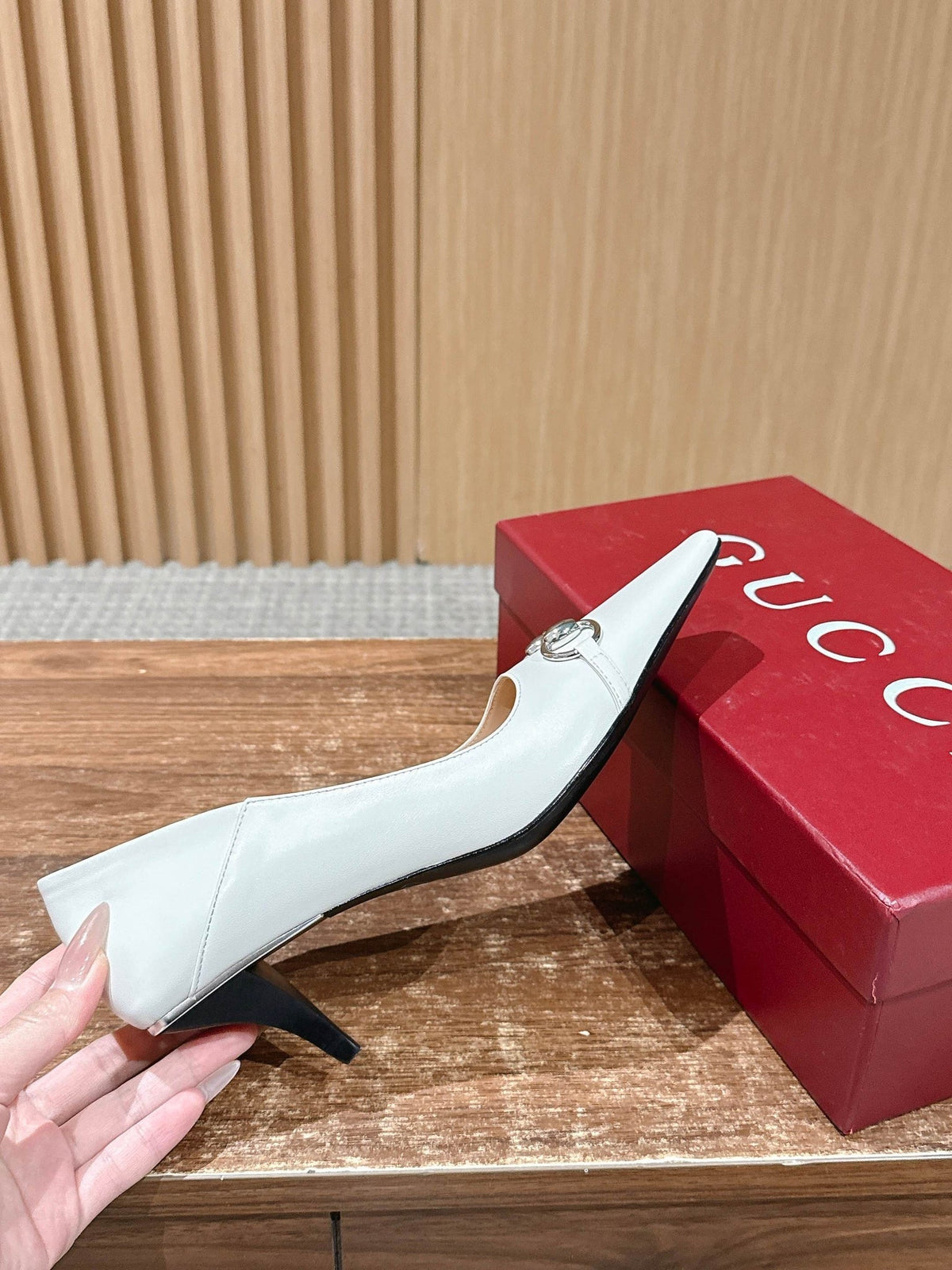 GG 26S Vittoria Pumps 6cm White Lambskin