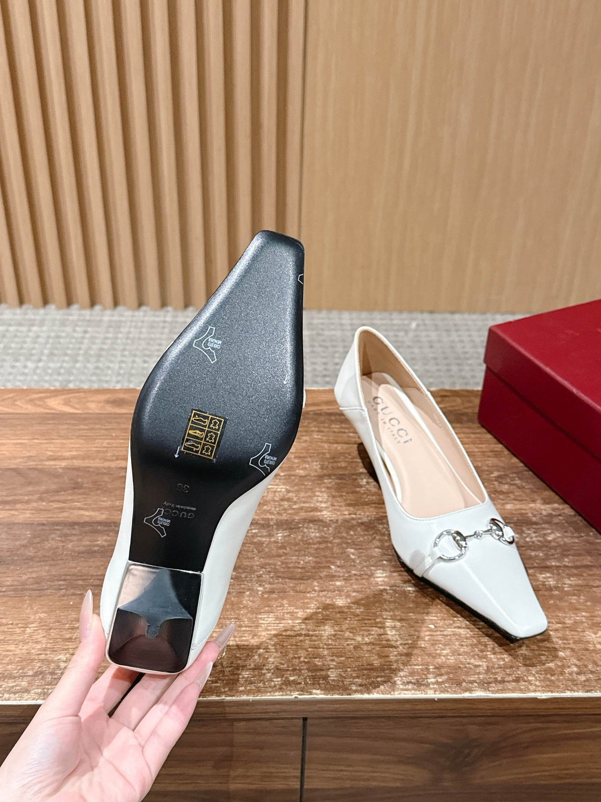 GG 26S Vittoria Pumps 6cm White Lambskin