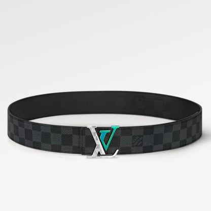 LOUIS VUITTON LV LARGE 40MM PYRAMIDE BELT BLACK DAMIER MONOGRAM CALFSKIN METAL HARDWARE