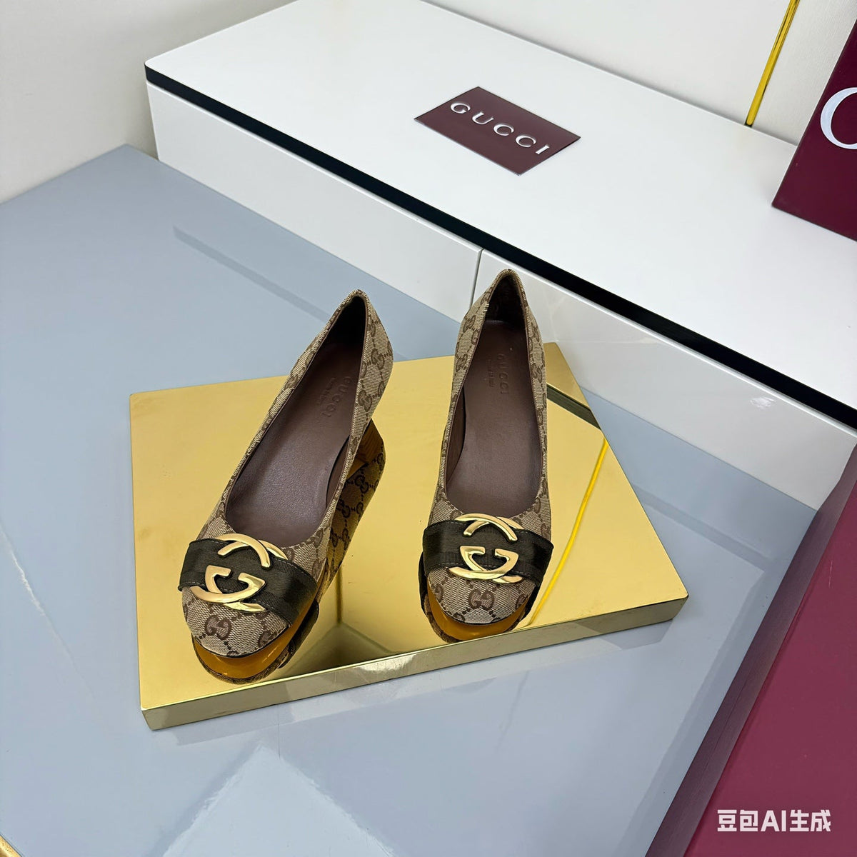GG FW 25 Ballet Flat Brown GG Monogram Canvas C564714