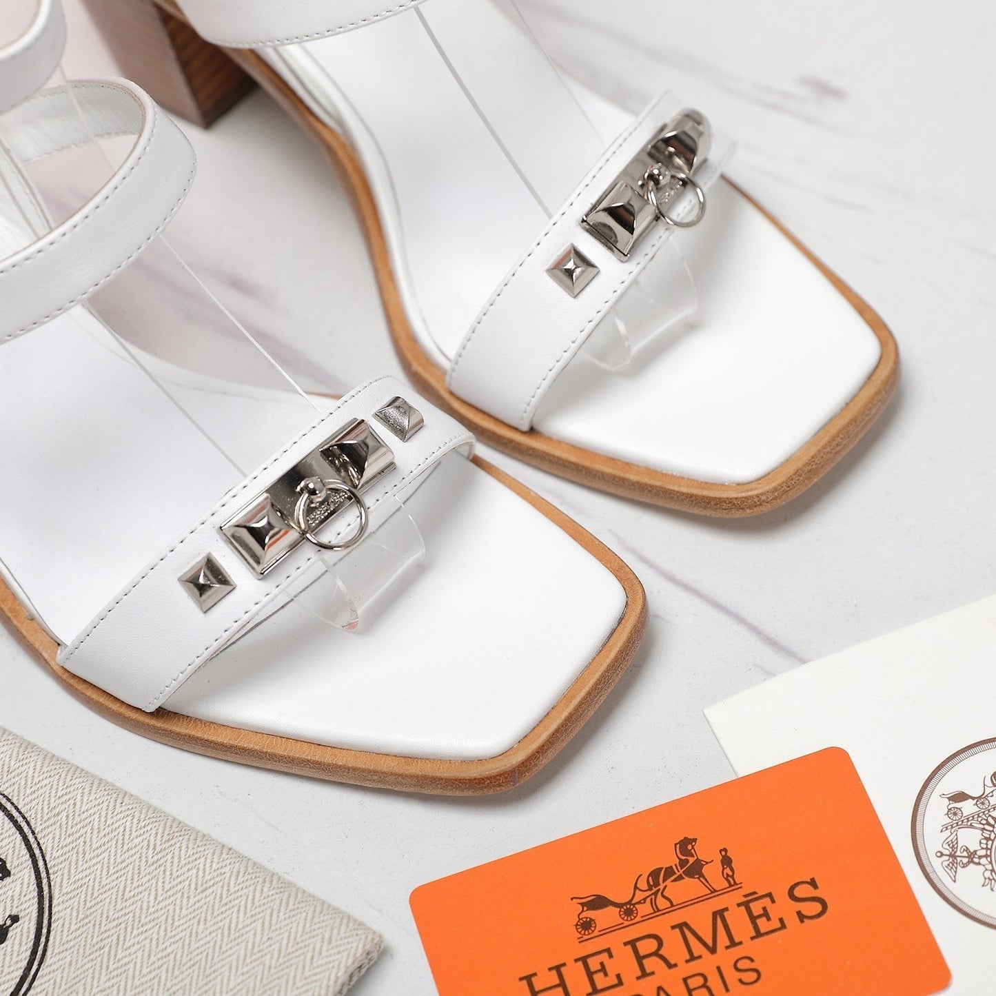 HM Ivresse 65 Sandal White Calfskin