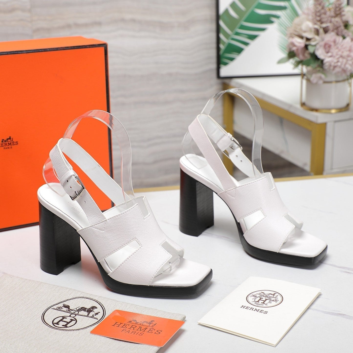 HM Eris 95 Sandal White Calfskin