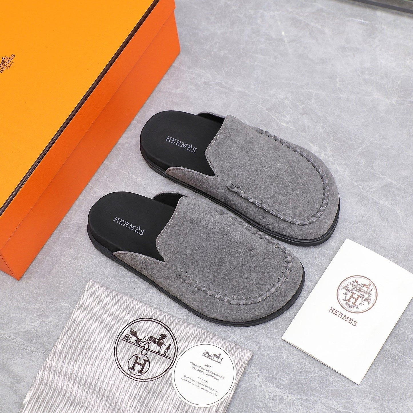HM 25 Johan Mule Grey Suede