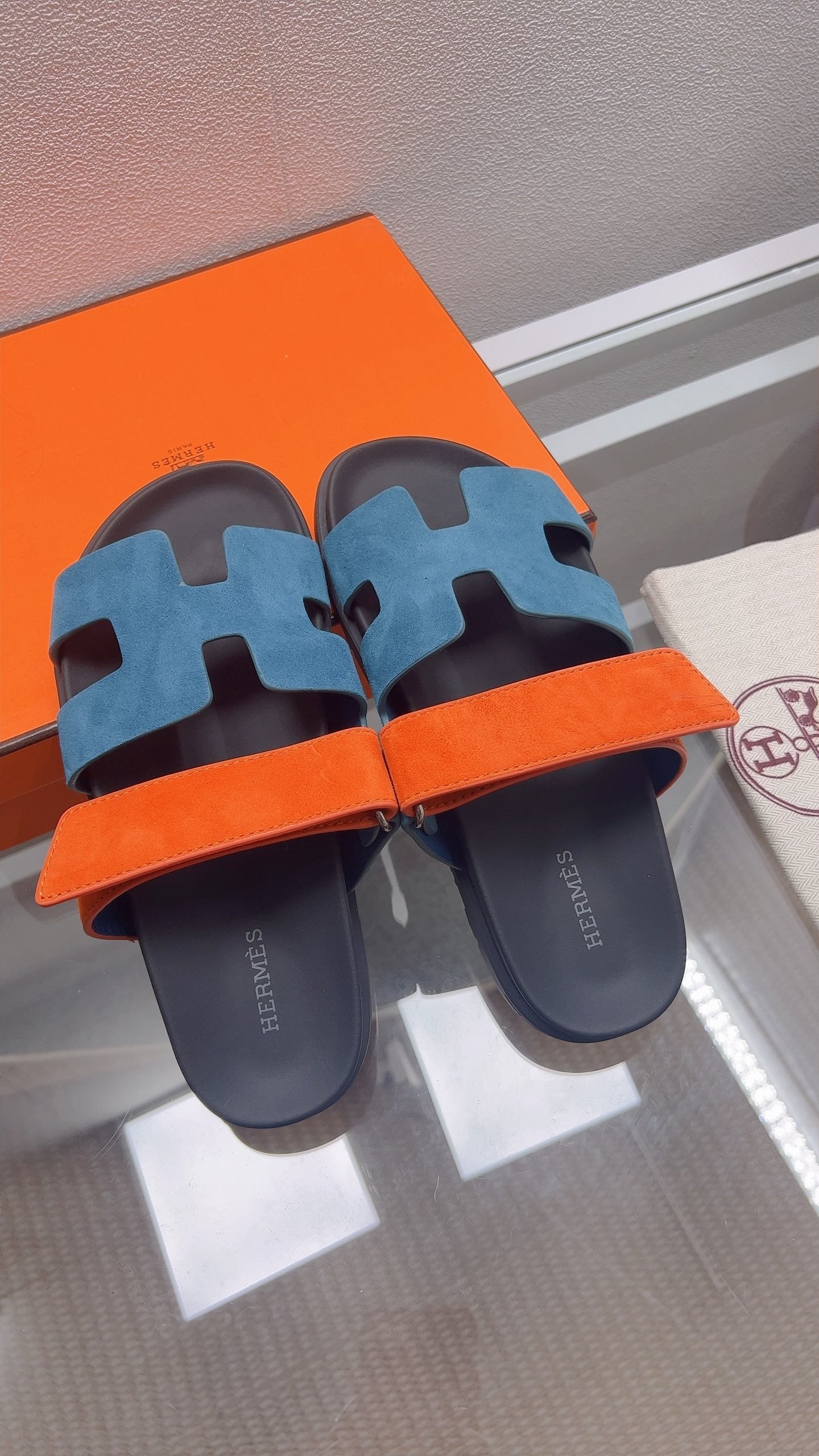 HM Chypre Sandal Blue Orange Suede 827518