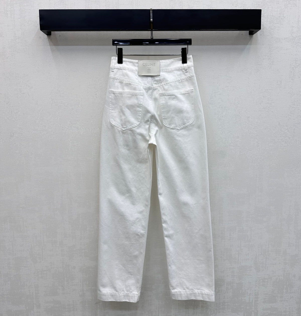 Celine 26s Boyfriend Jeans 002 White Cotton Twill 395460