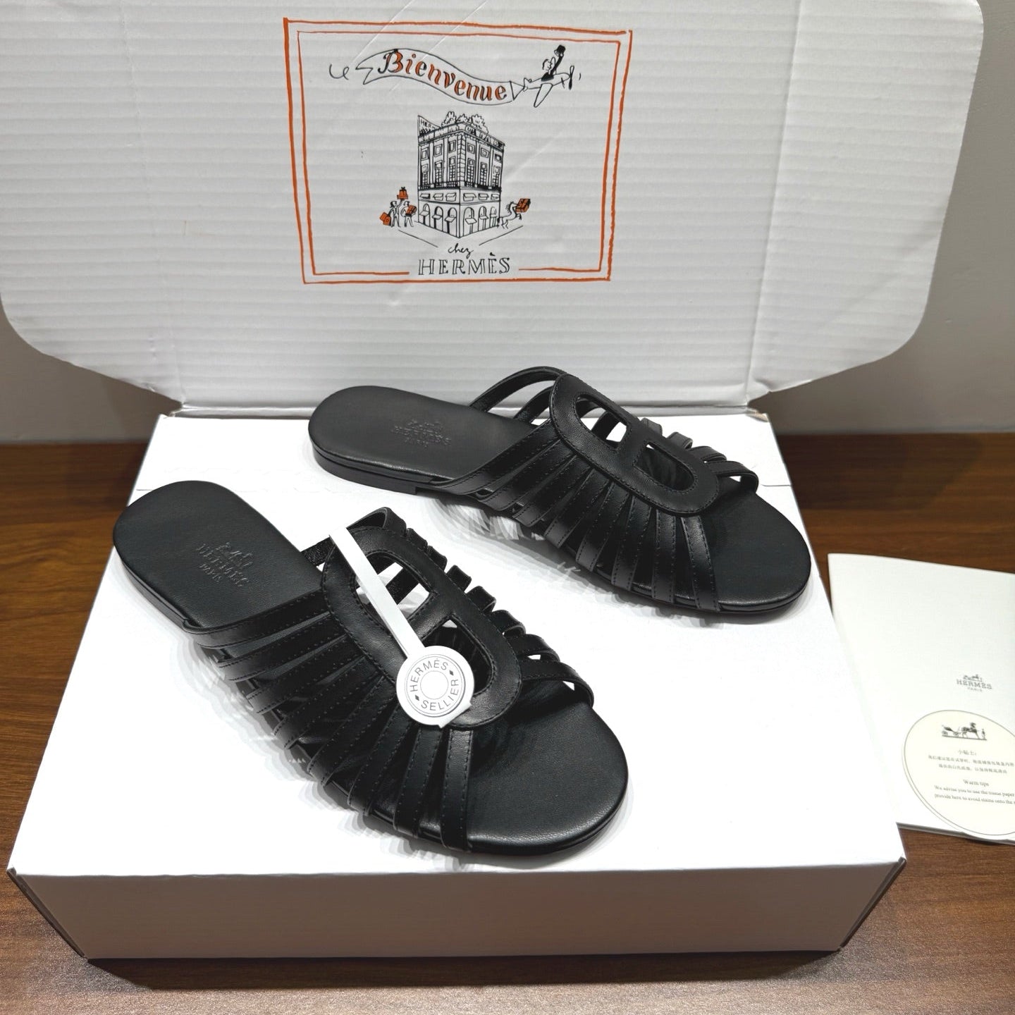 HM Noria Sandals Black Leather 849475
