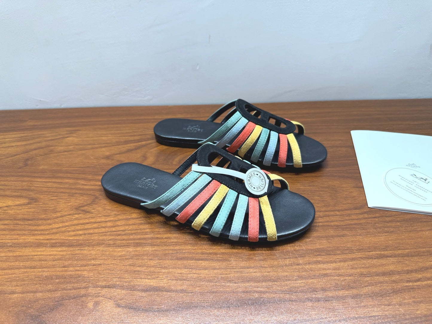 HM Noria Sandals Black Colorful Suede 849481