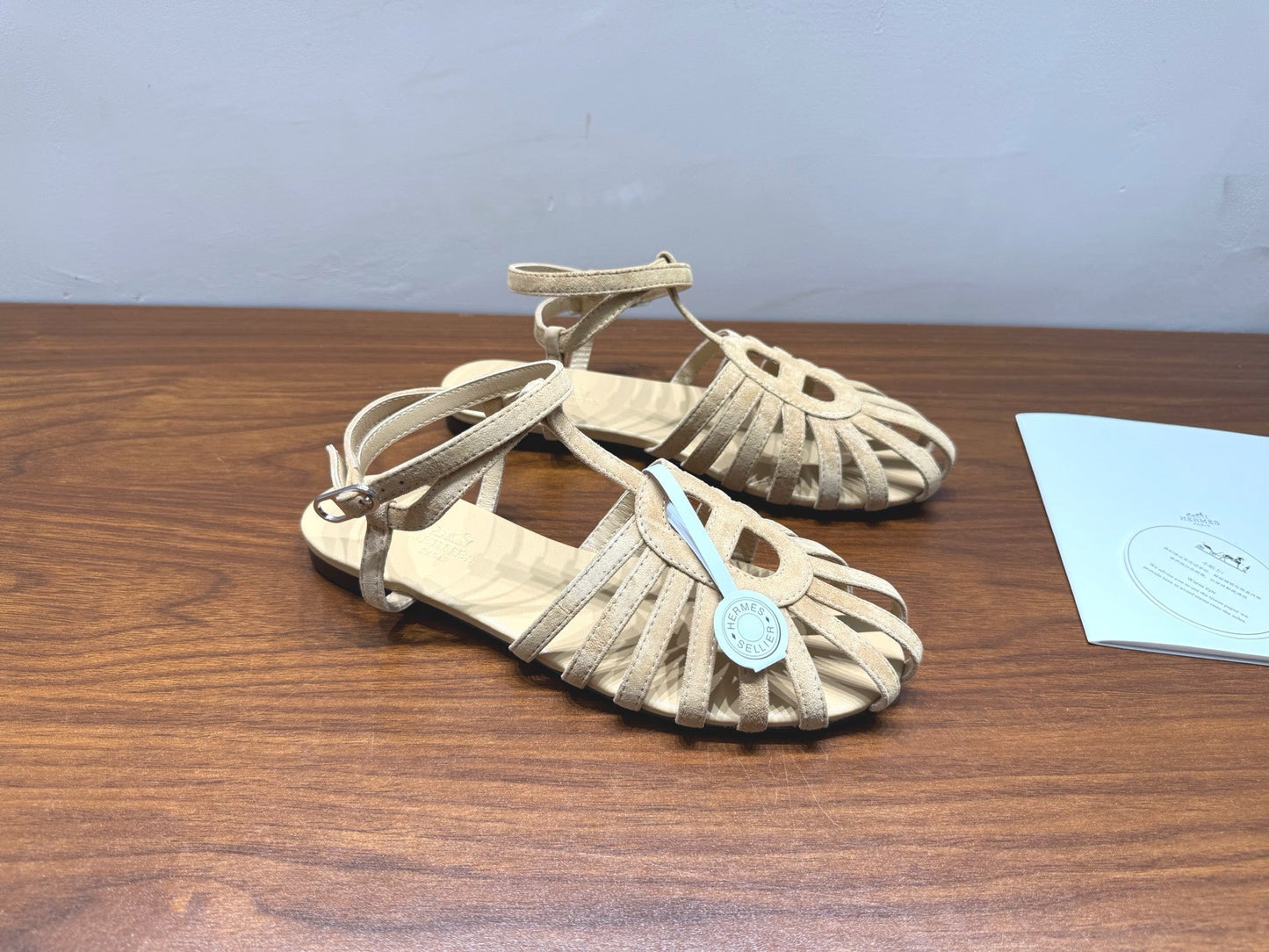 HM Nour Sandals Light Khaki Suede 849487