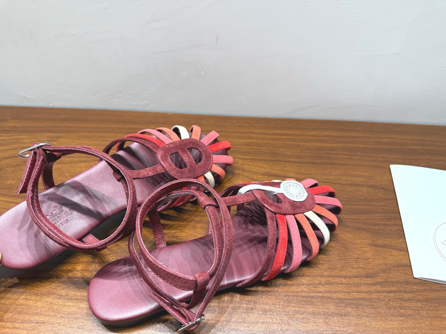 HM Nour Sandals Coffee Burgundy Suede 849490