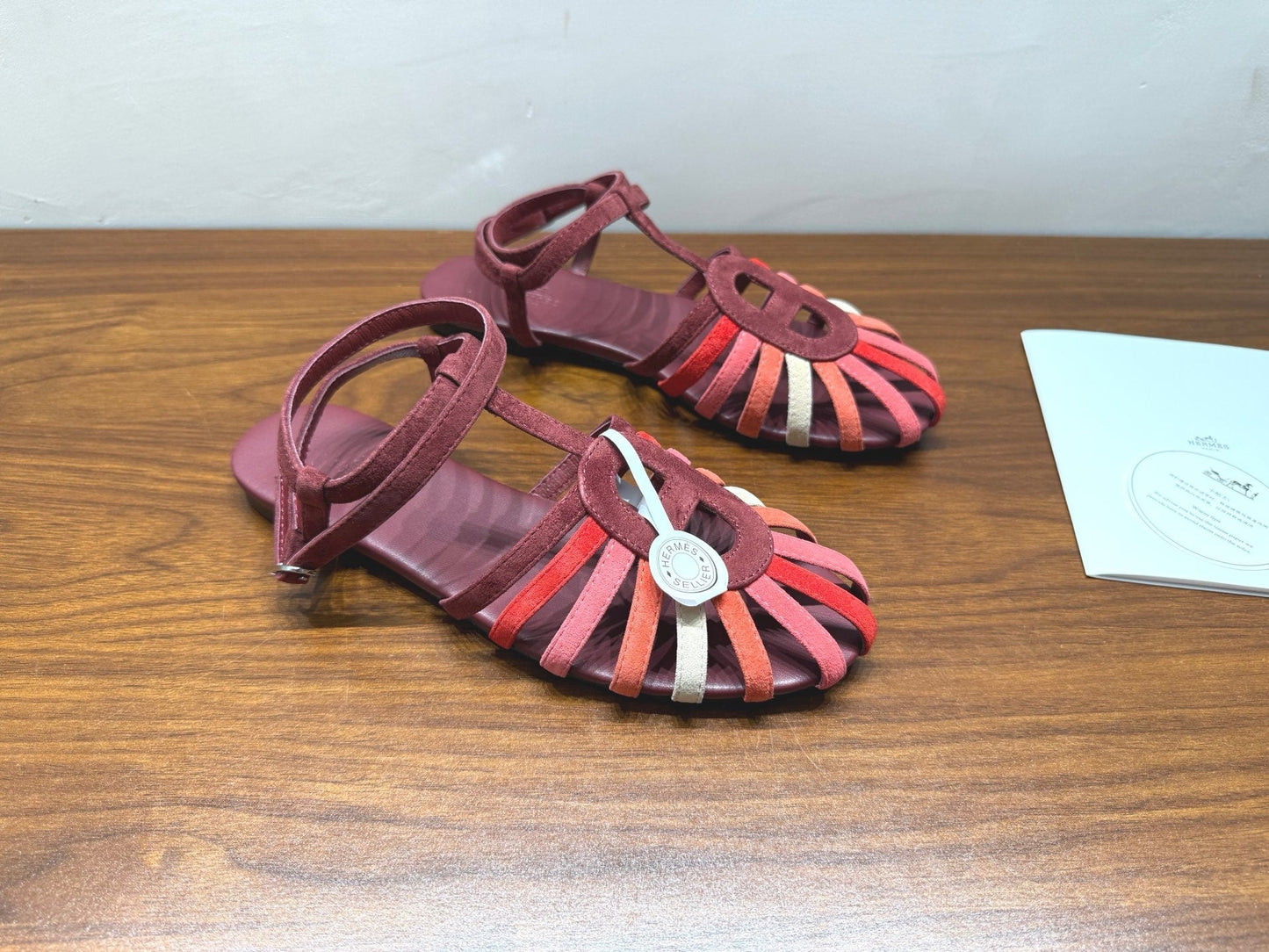 HM Nour Sandals Coffee Burgundy Suede 849490