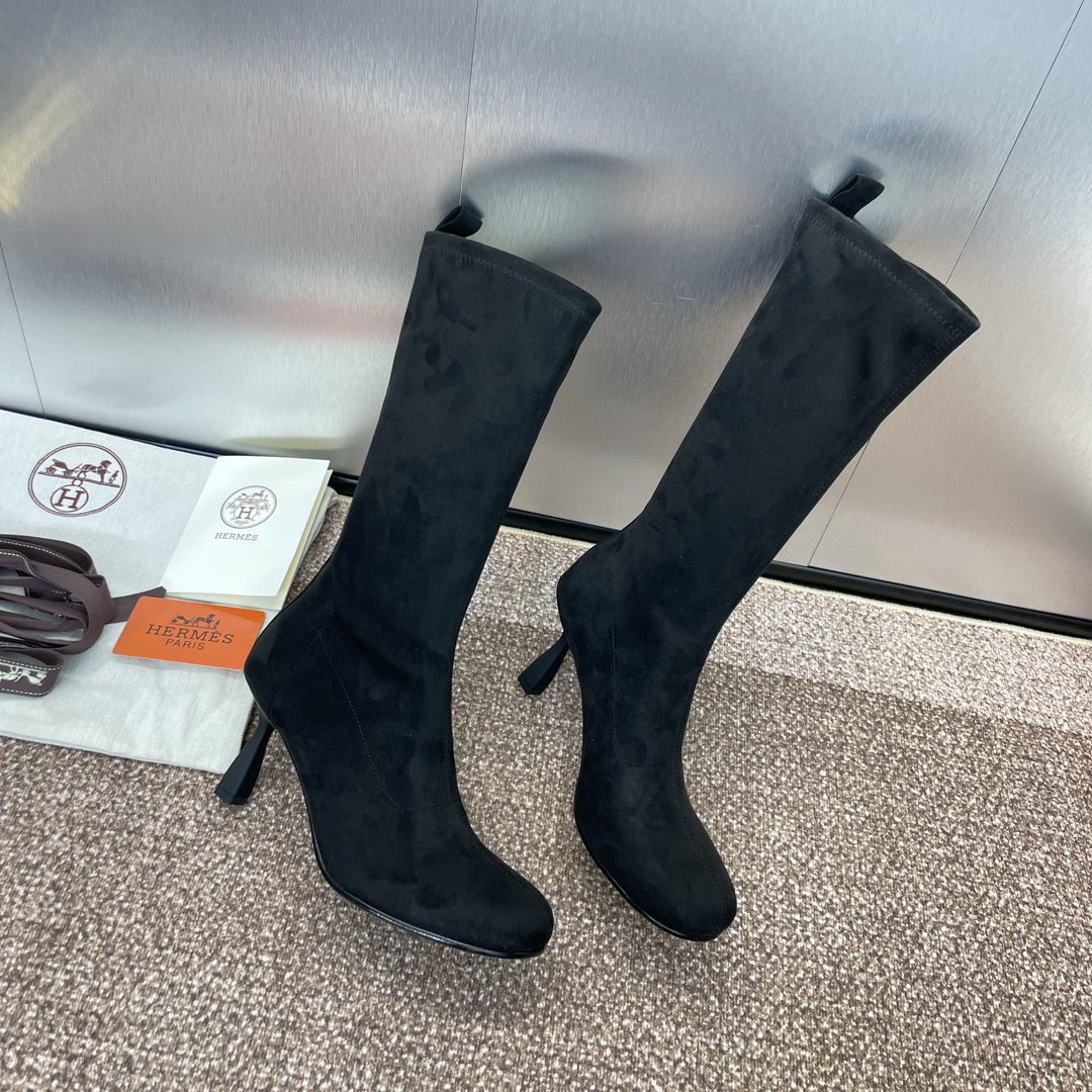 HM High Boots 75mm In Black Suede 975151