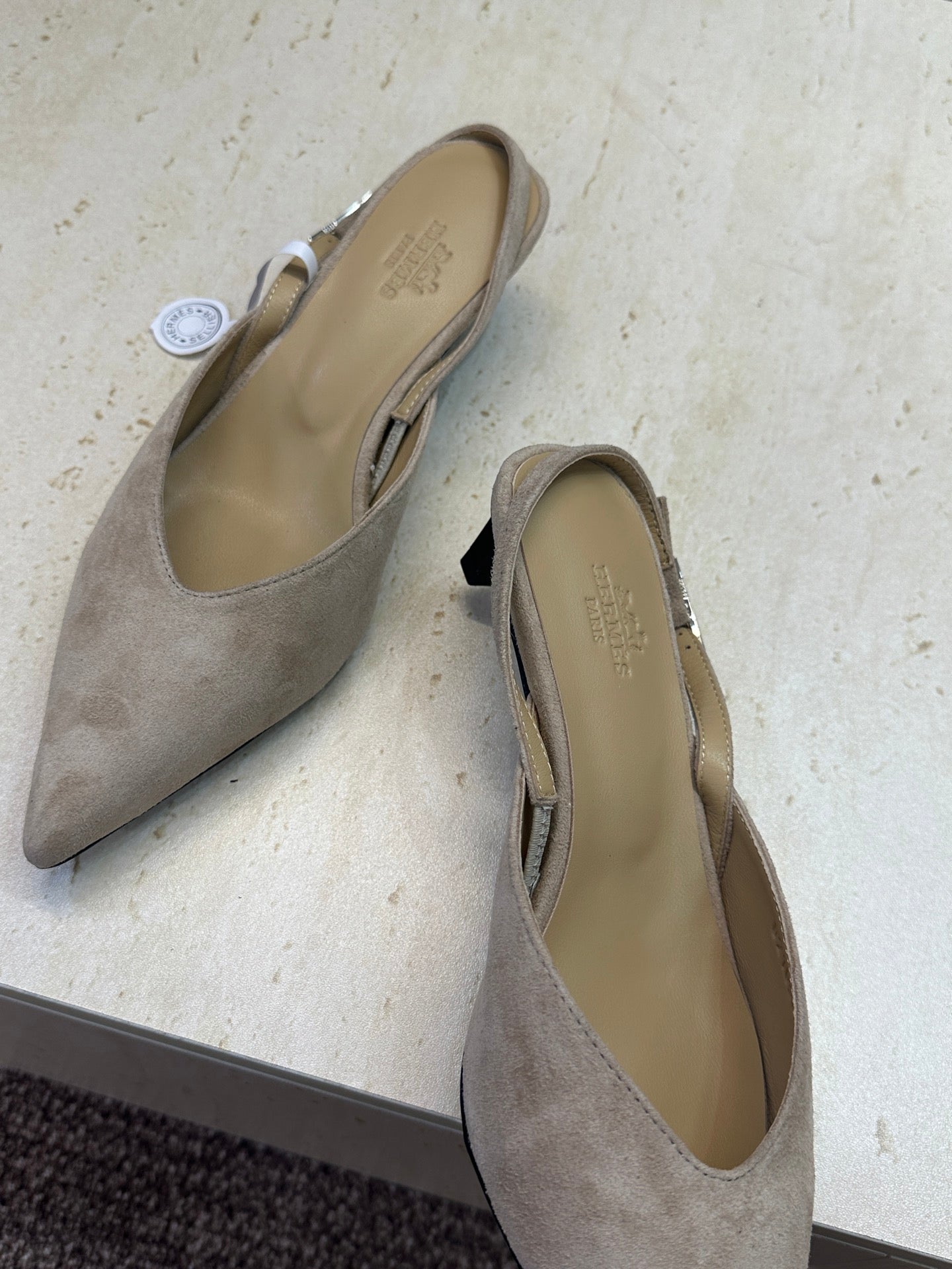 HM Nicoletta Slingback 4cm Khahi Suede 830188