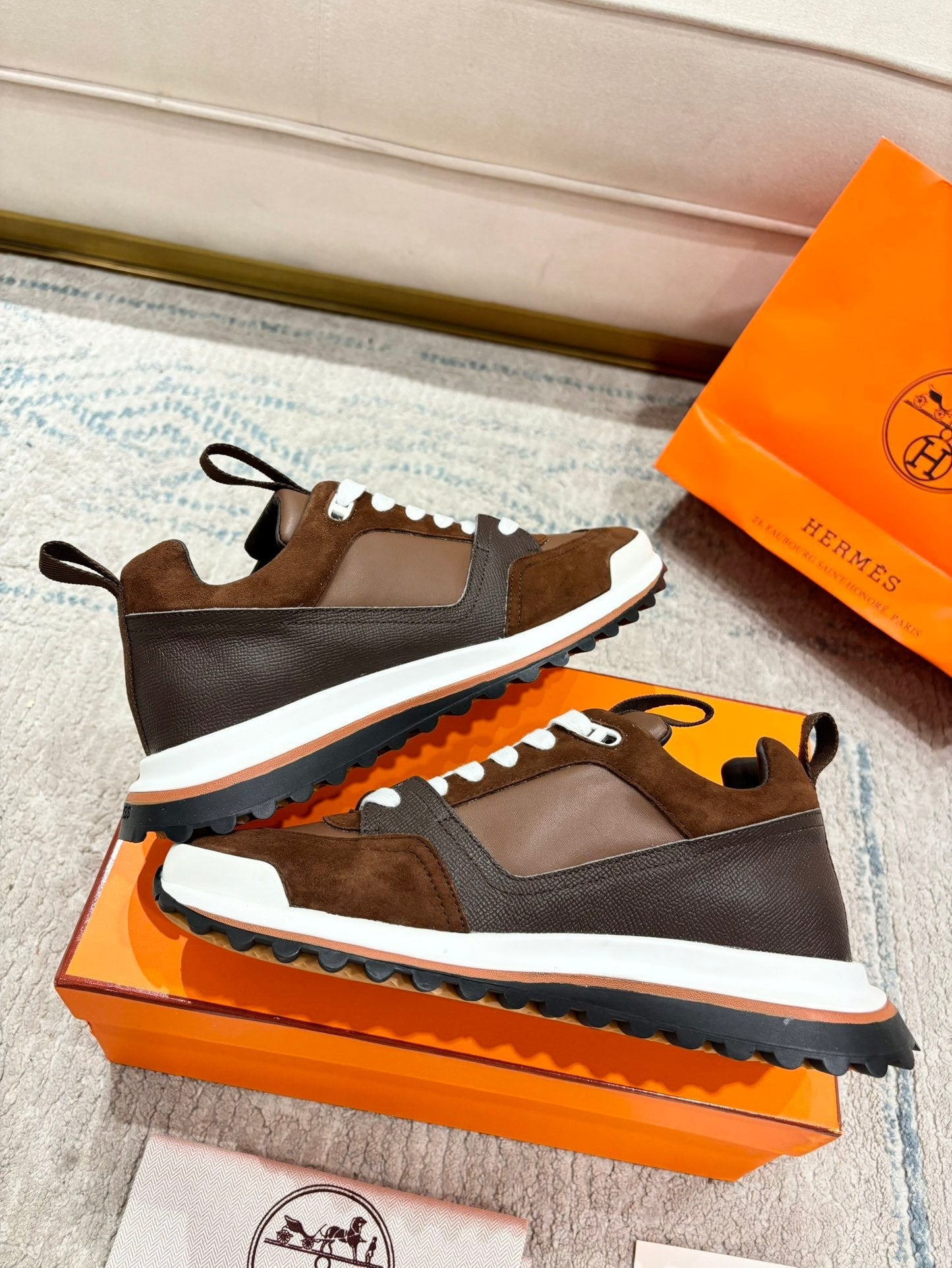 HM Jet Sneaker Brown & Coffee Brown Suede Calfskin 581328