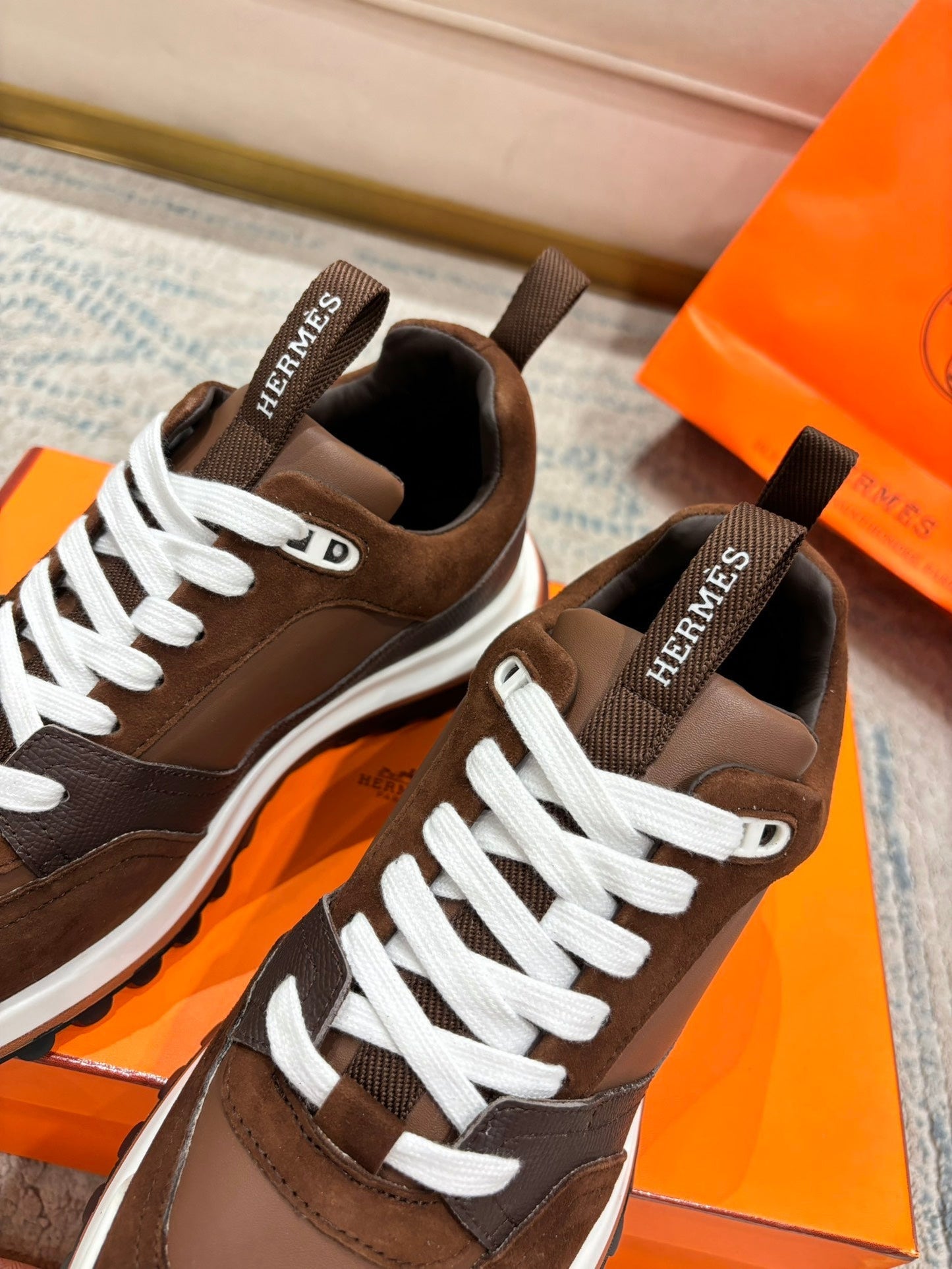 HM Jet Sneaker Brown & Coffee Brown Suede Calfskin 581328