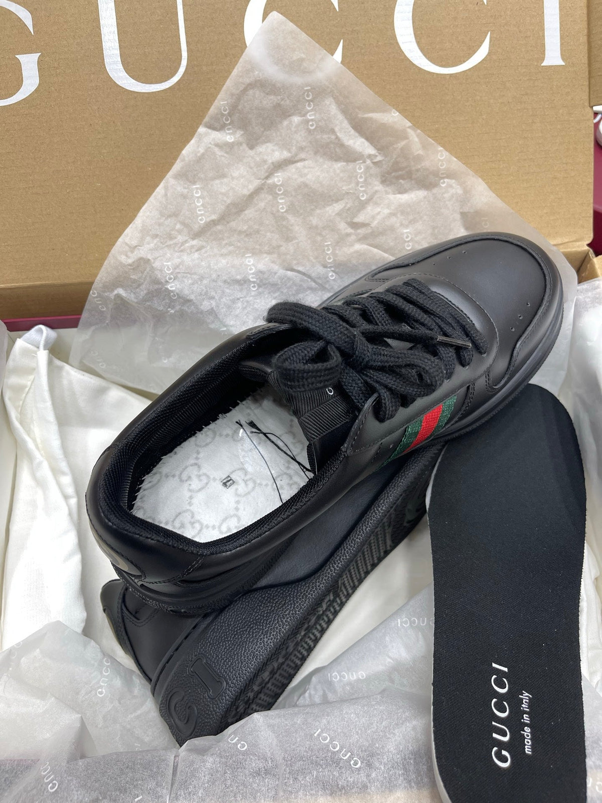 GG Chunky Trainers Black Leather 543409