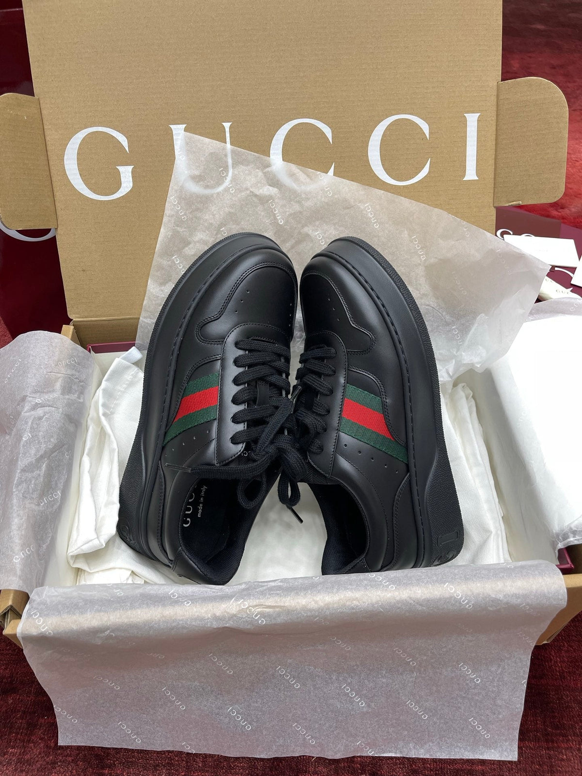 GG Chunky Trainers Black Leather 543409