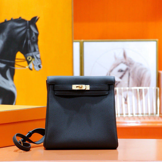 HM Kelly Ado Black Togo Leather Light GHW 270304