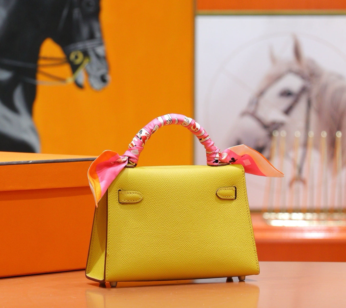 HM Kelly Mini Yellow Epsom Sliver Hardware 270312