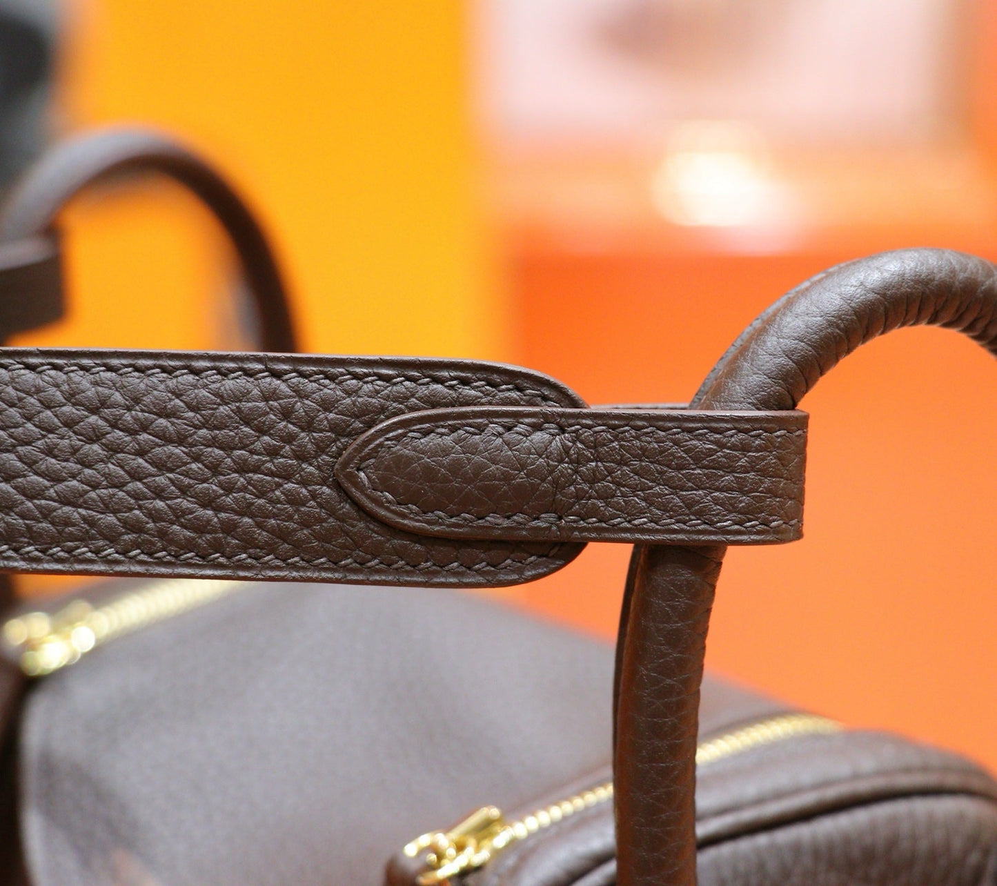 HM  Mini Lindy Bag 20cm Coffee Togo Leather 270314