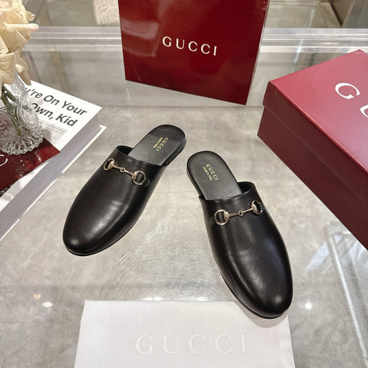 GG 26s Mule With Horsebit Black Sheepskin 664797