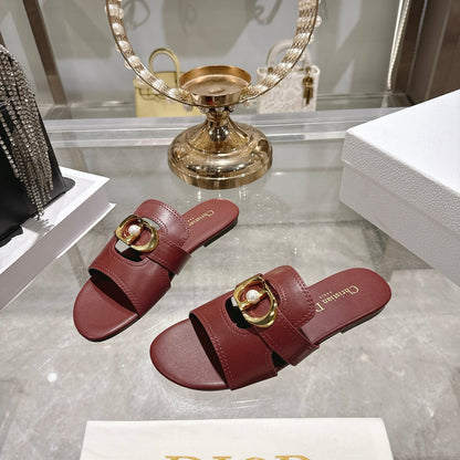 CD 26 Chunky Heel Sandals Burgundy Leather 592274