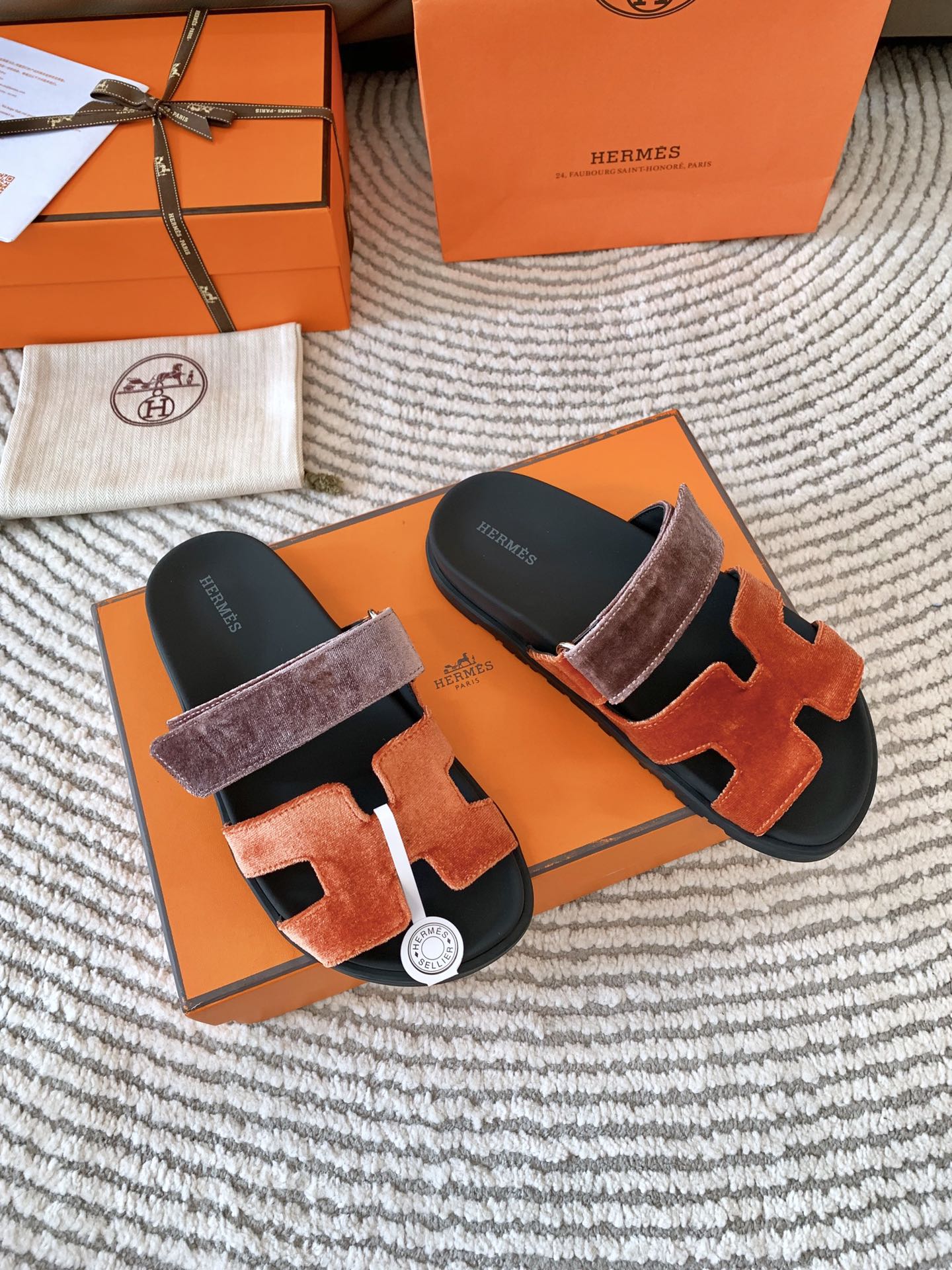 HM Chypre Sandal Red Orange Mix Purple Corduroy  963557