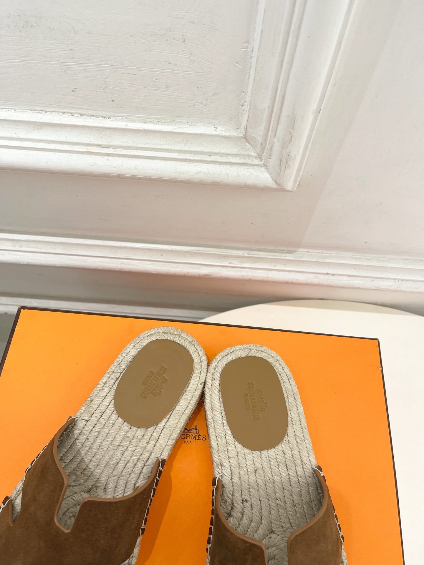 HM Antigua Espadrille Brown Suede Raffia 631940