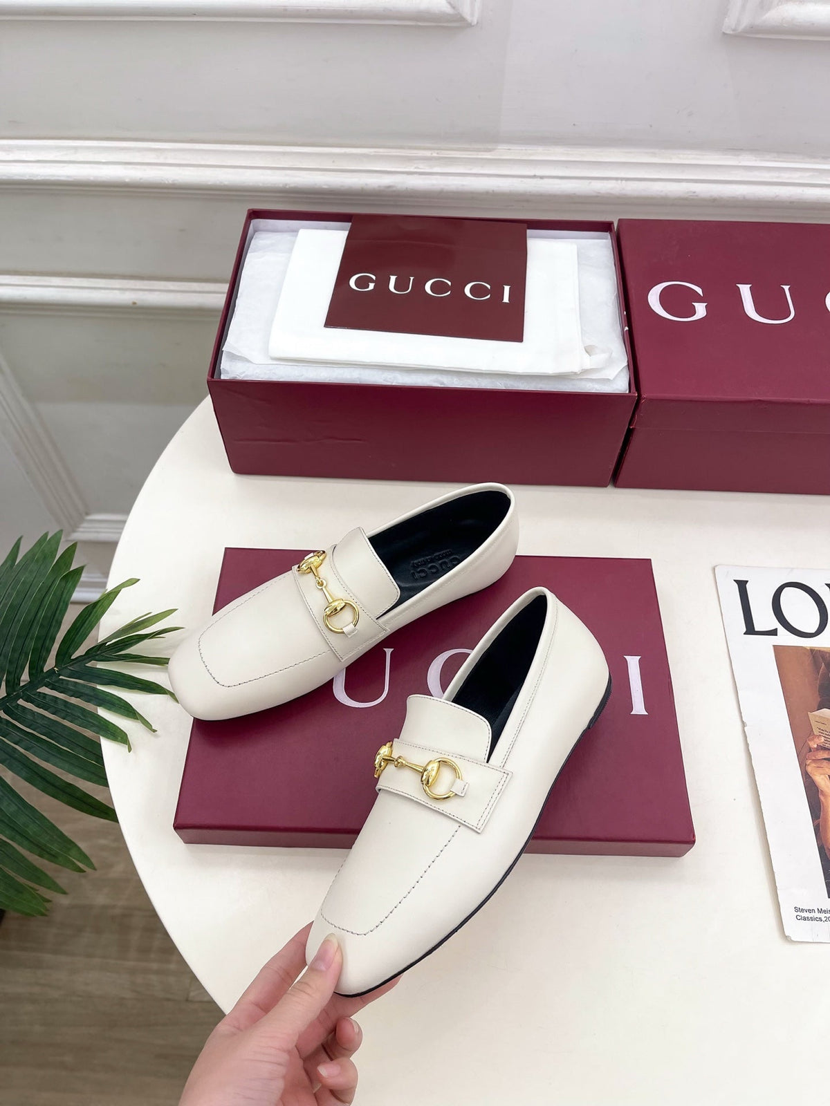 GG 26s Loafer With Horsebit White Leather 640282