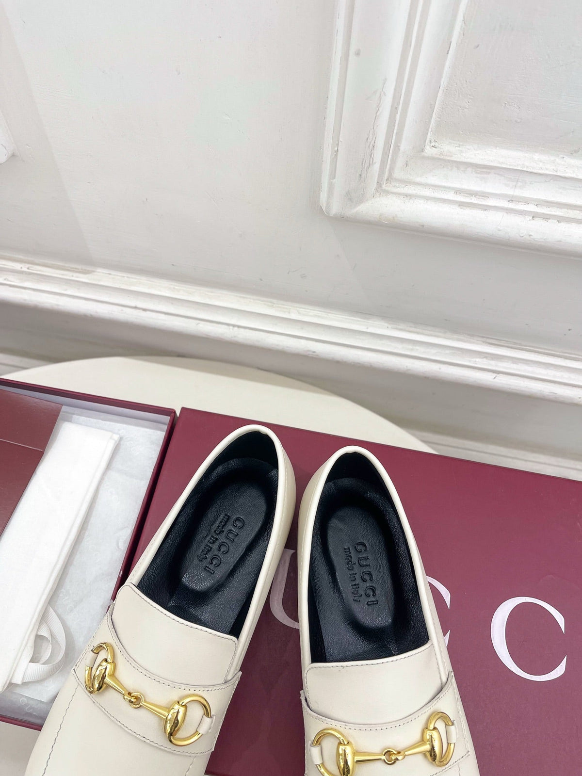 GG 26s Loafer With Horsebit White Leather 640282