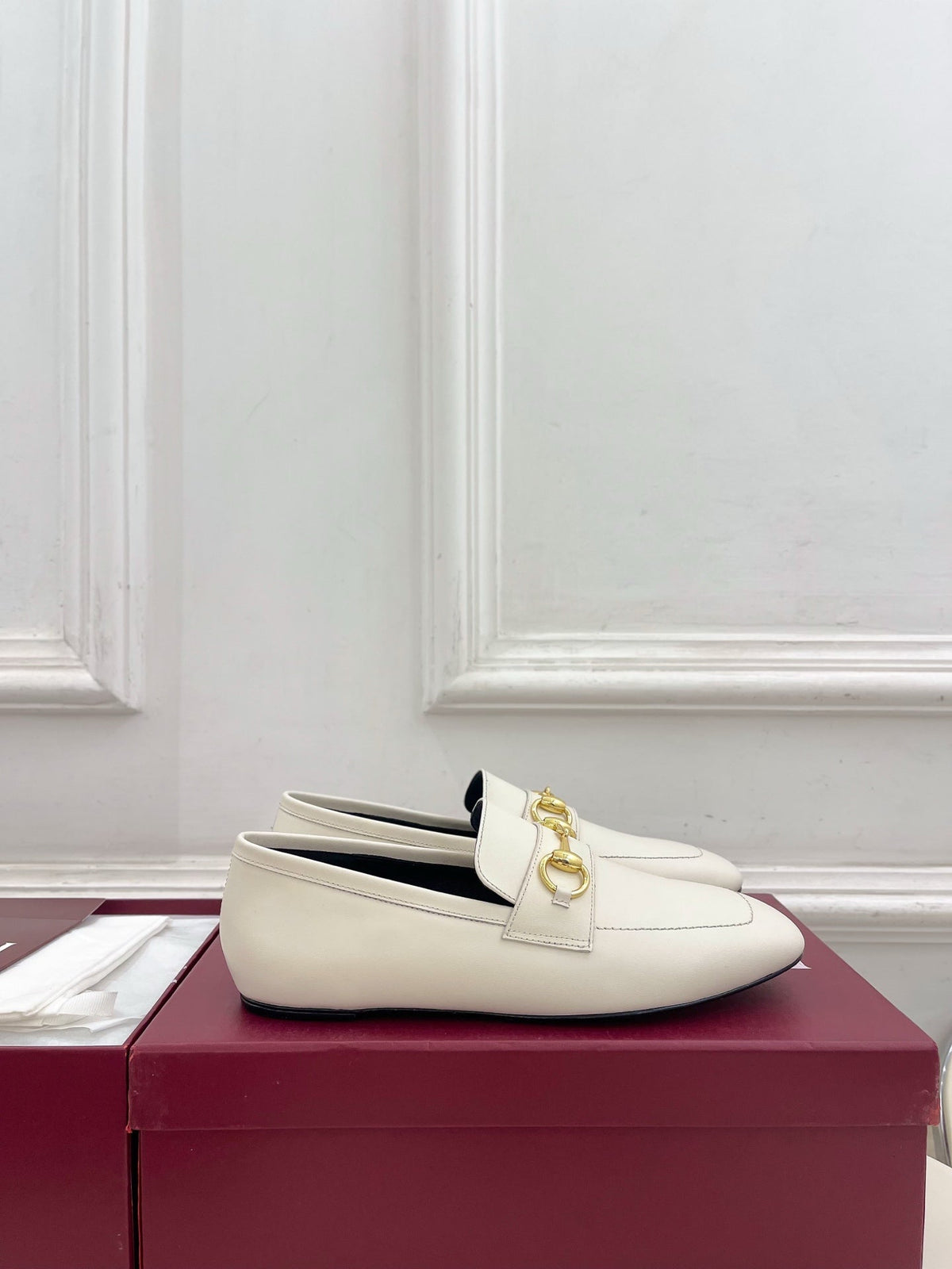 GG 26s Loafer With Horsebit White Leather 640282