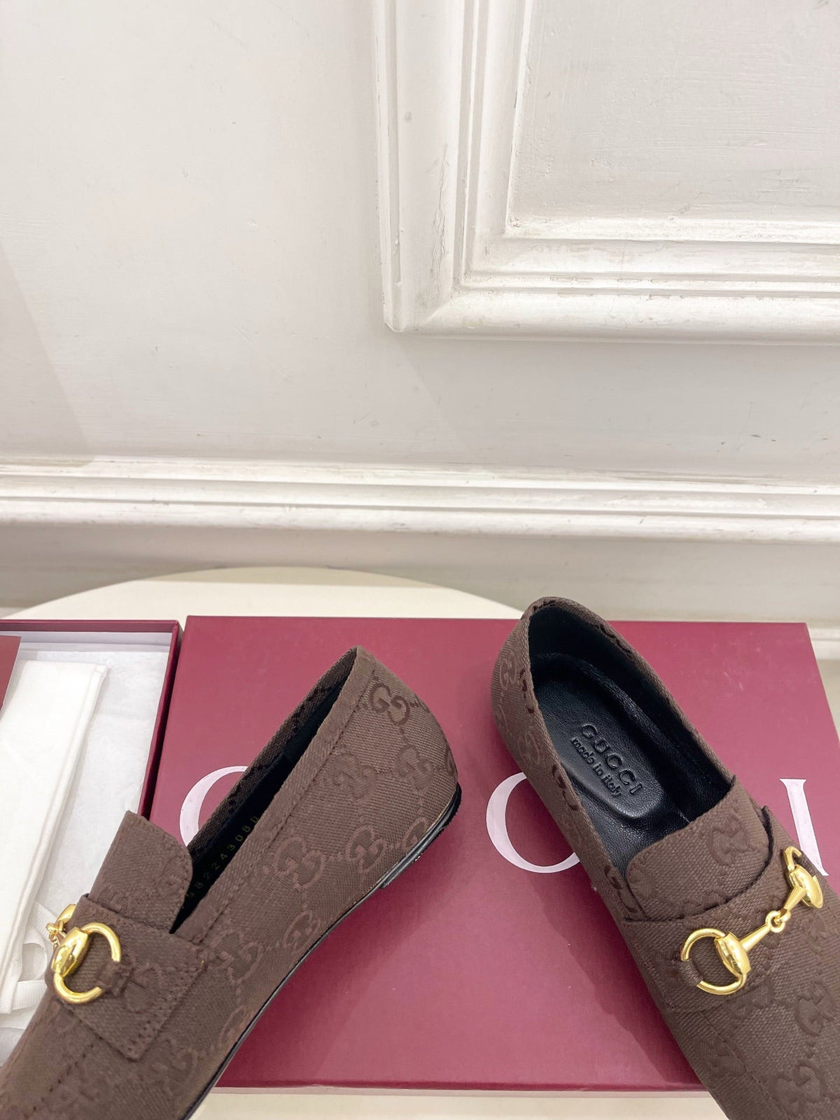 GG 26s Loafer With Horsebit Brown Canvas 640286