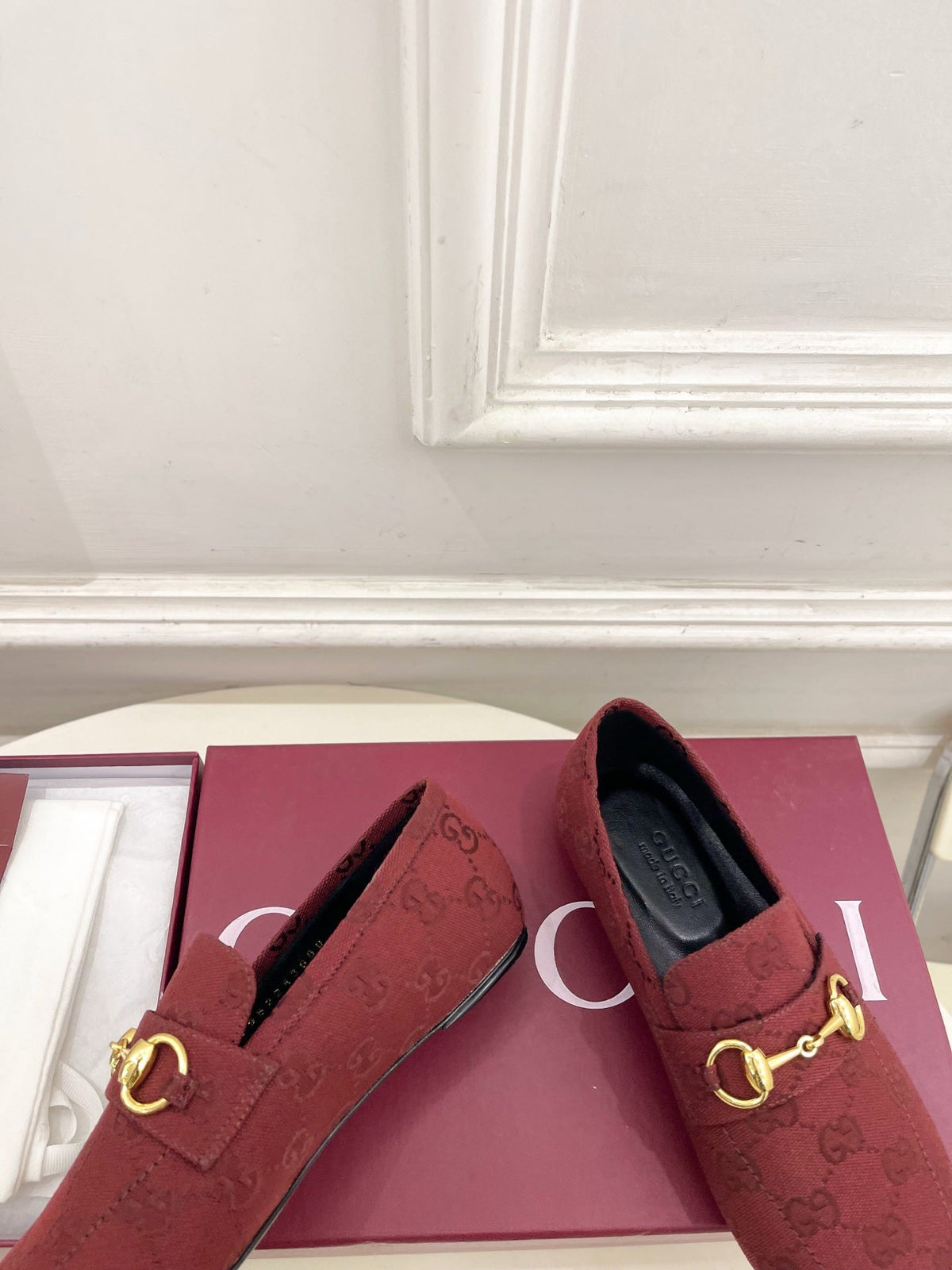 GG 26s Loafer With Horsebit Red Canvas 640287