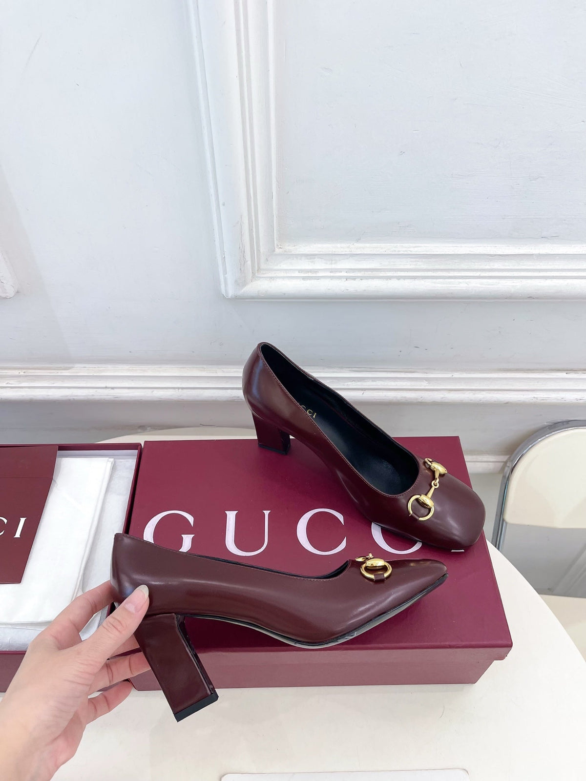 GG 26s Signora Pump 7.5cm Burgundy Leather 640307